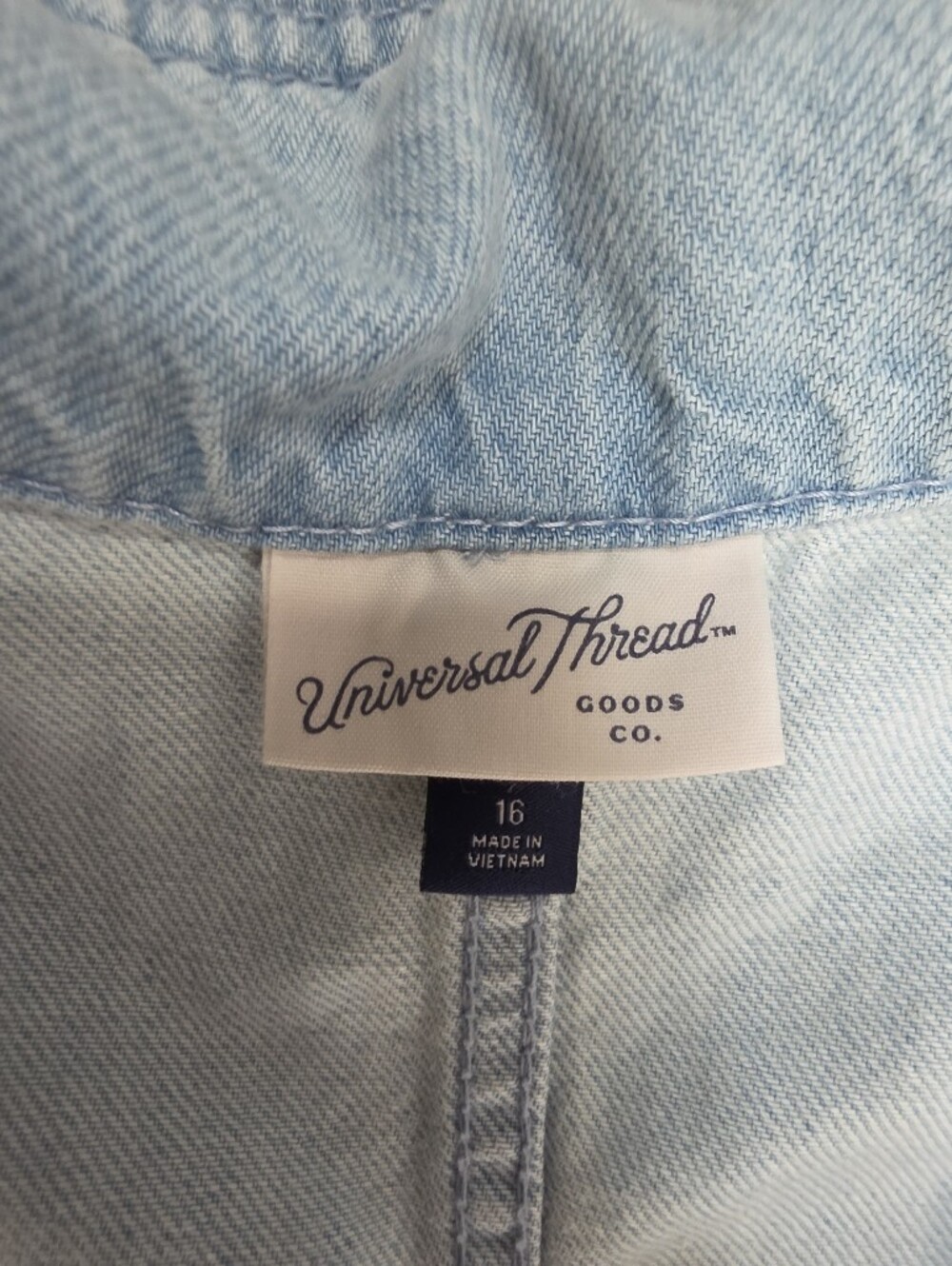 NWOT Universal Thread Blue Oversized Relaxed Wide-Leg Denim Jumpsuit(Sz:16) - Picture 5 of 6
